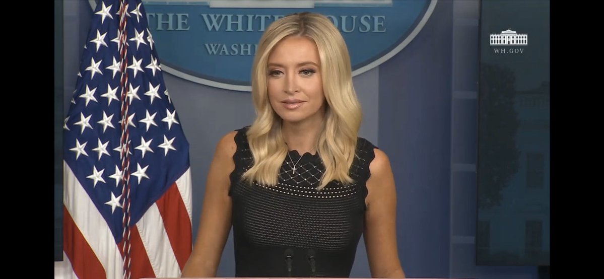 We're still moving forward with Jacksonville, press secretary says of the GOP convention and the location in Florida. Asked if it could move elsewhere, she said she'd leave that up to the president, who yesterday said he's flexible on the convention