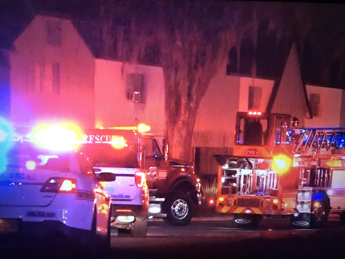 JFRDJAX were called to the RIVERBANK APTS on Lane Avenue - when first units arrived they saw fire coming from a second story window - after a search the apartment was clear of any occupants - no word of any injuries