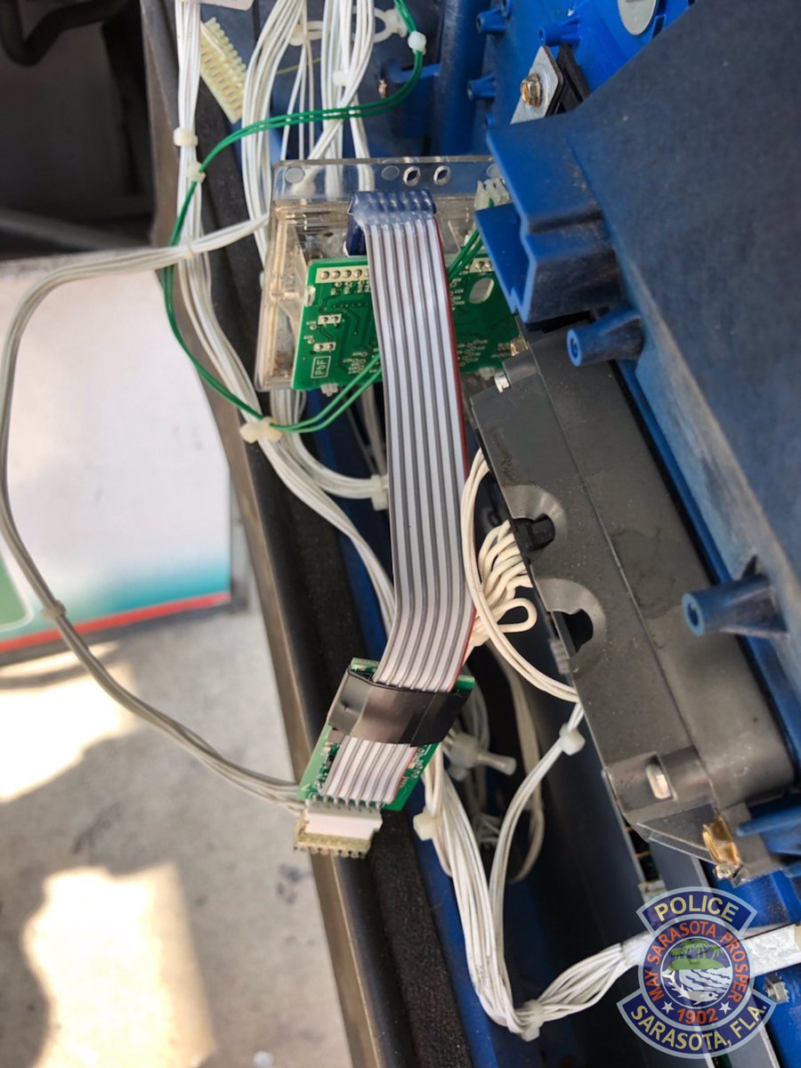 Officers with @SarasotaPD removed a skimmer off pump 11 at a 7-11 located at 1150 North Tuttle Avenue, Sarasota. 