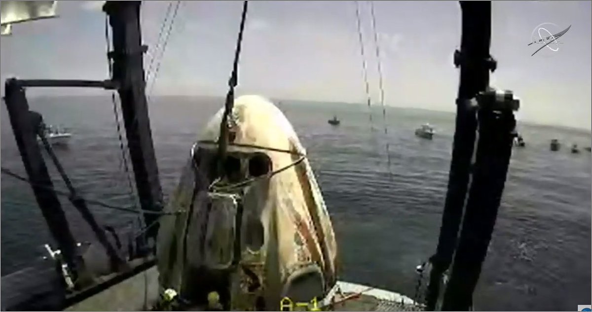 Dragon on board the recovery ship