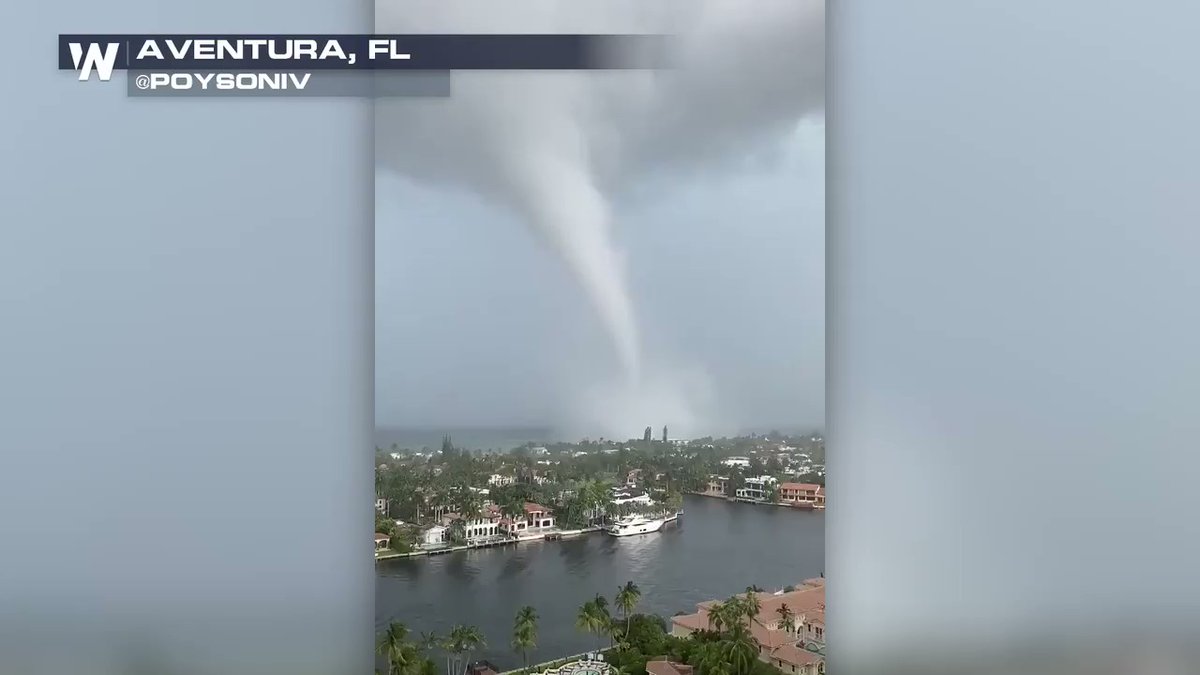 A large waterspout was spotted near Miami this afternoon. Here's a look ...