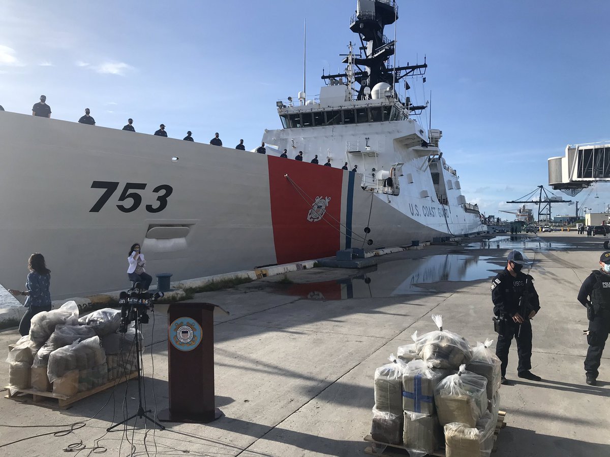 Coast Guard crews offloading close to 30,000 lbs of narcotics this morning at Port Everglades. 
