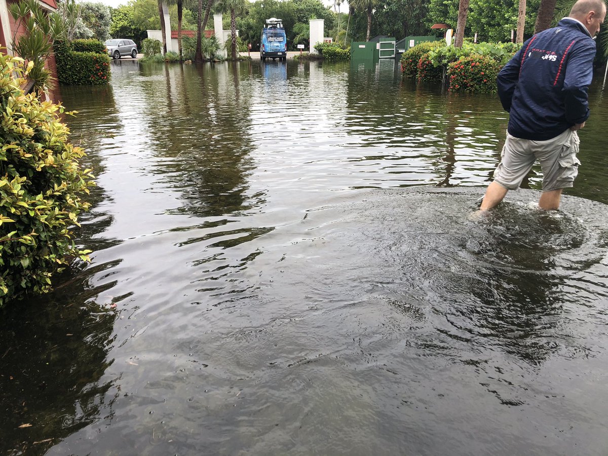 Check out the flooding at Pointe Santo Condominiums along W Gulf Dr on Sanibel. We measured about 12 inches of water in the parking lot. The manager's office was also under water after HurricaneSally