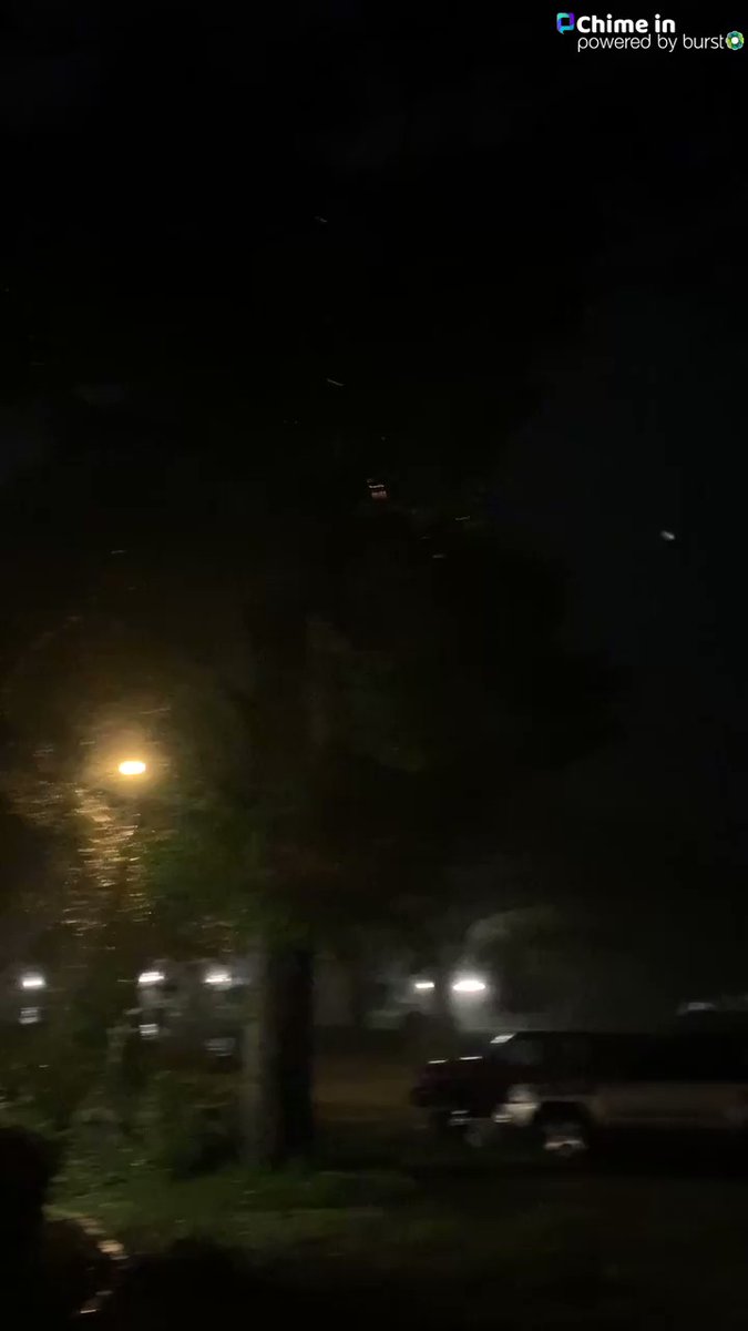 HurricaneSally: Viewer video shows a tree catching fire on Fairway Drive in Pensacola this morning from a damaged power line.