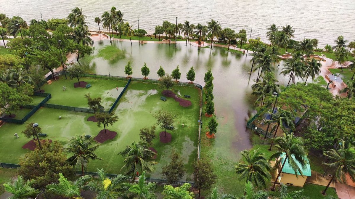 Edgewater floods between Biscayne Blvd. and N.Bayshore Dr. 15 st. To 23 st