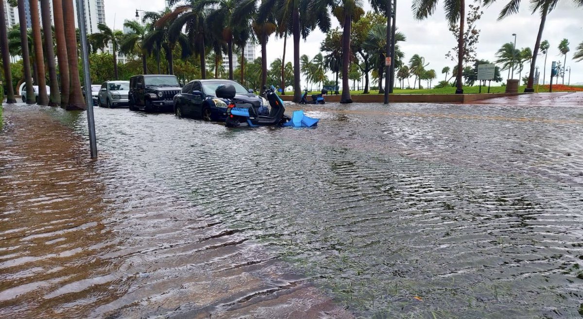 Edgewater floods between Biscayne Blvd. and N.Bayshore Dr. 15 st. To 23 st