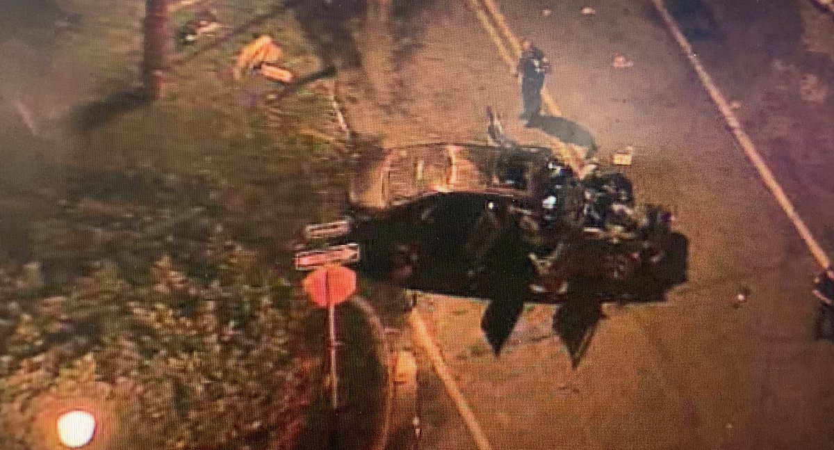 Venetian Causeway has been shutdown in both directions from Miami & Miami Beach entrance and exits due to a one-vehicle crash that was on fire with  trapped occupants.