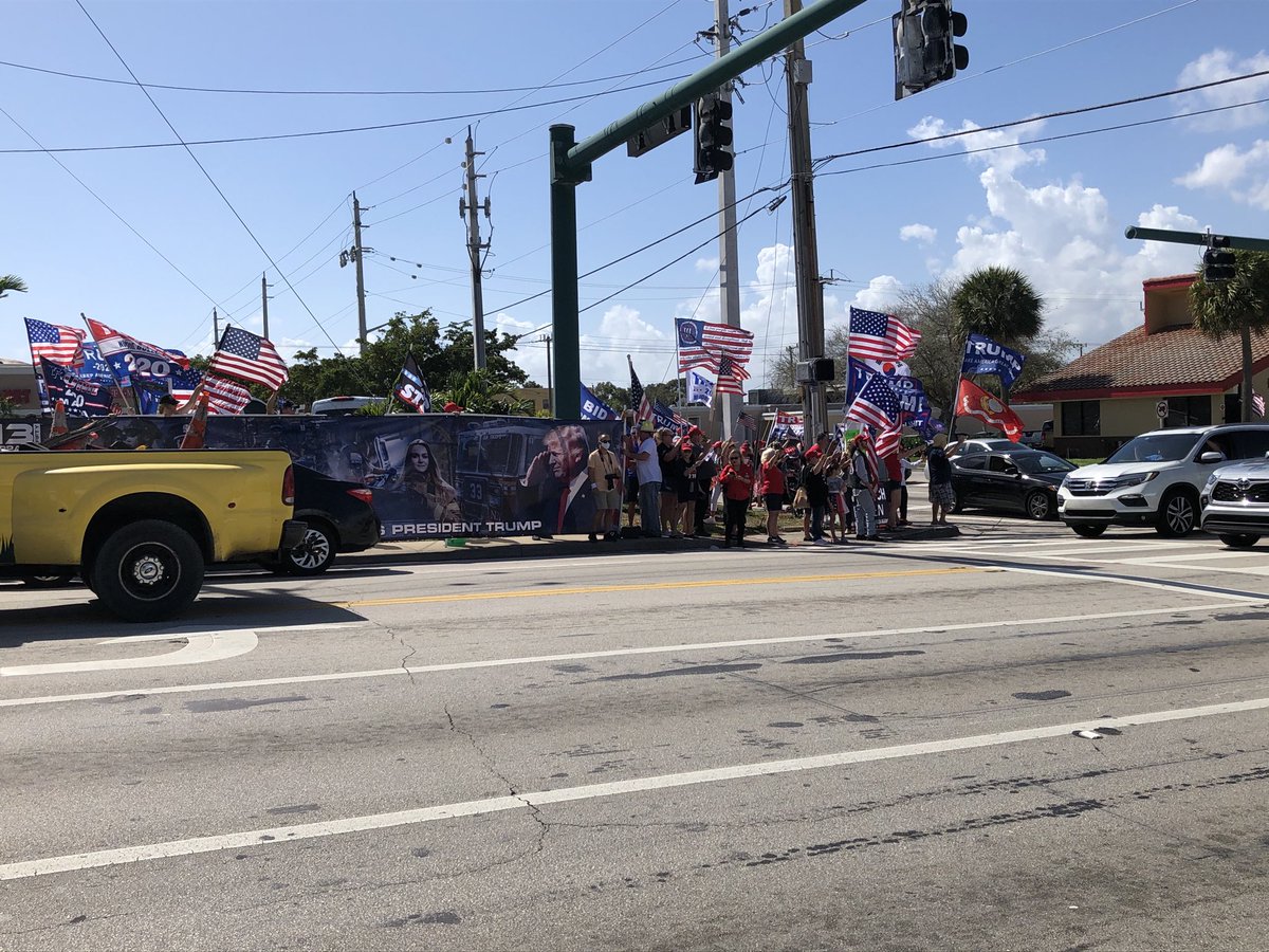 Trump supporters held a rally in West Palm Beach today for the former president. About 600 people showed up in south Florida 