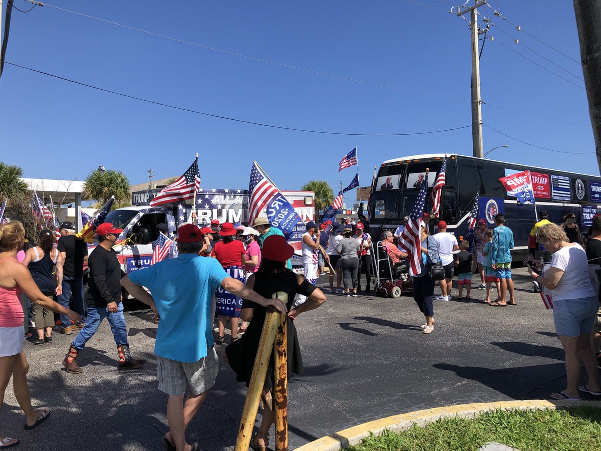 Trump supporters held a rally in West Palm Beach today for the former president. About 600 people showed up in south Florida 