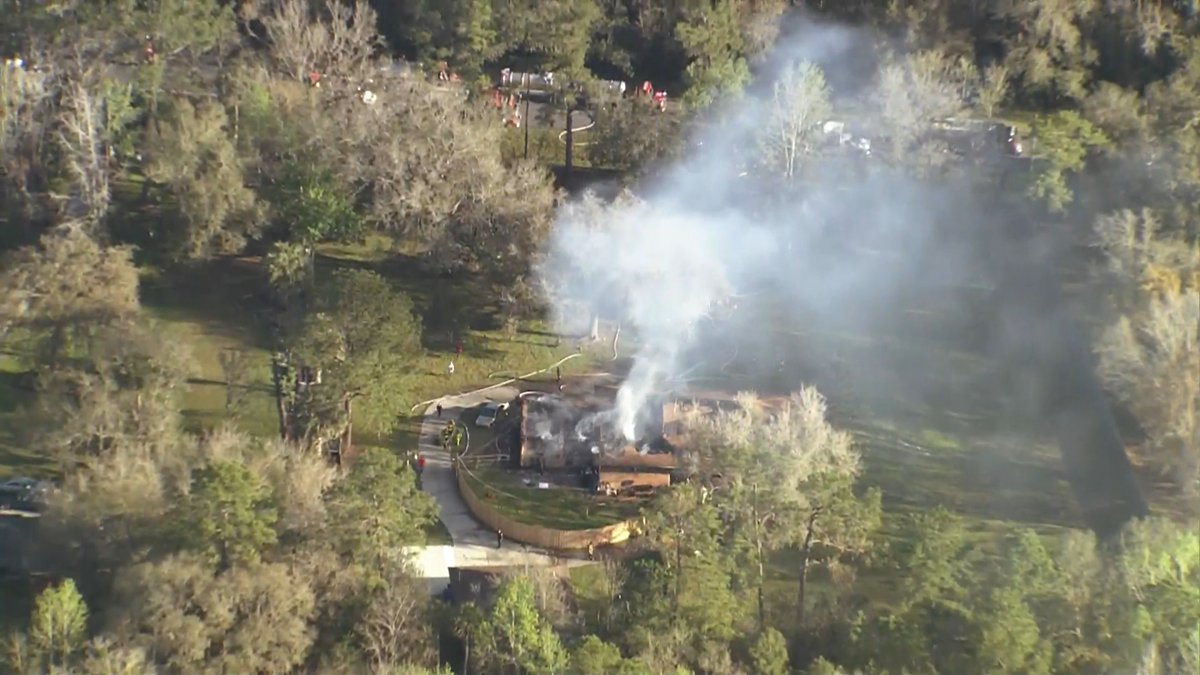 On the house fire in Sorrento. Looks like the fire is out but still a lot of smoke. Per our chopper lanes are still blocked on 46A & Droty Springs