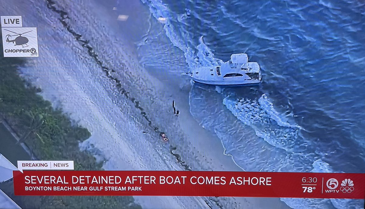 Migrants come ashore near near Briny Breezes close to Gulf Stream park this morning. 