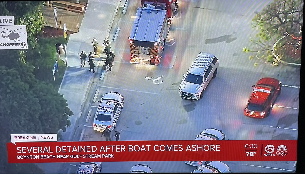 Migrants come ashore near near Briny Breezes close to Gulf Stream park this morning. 