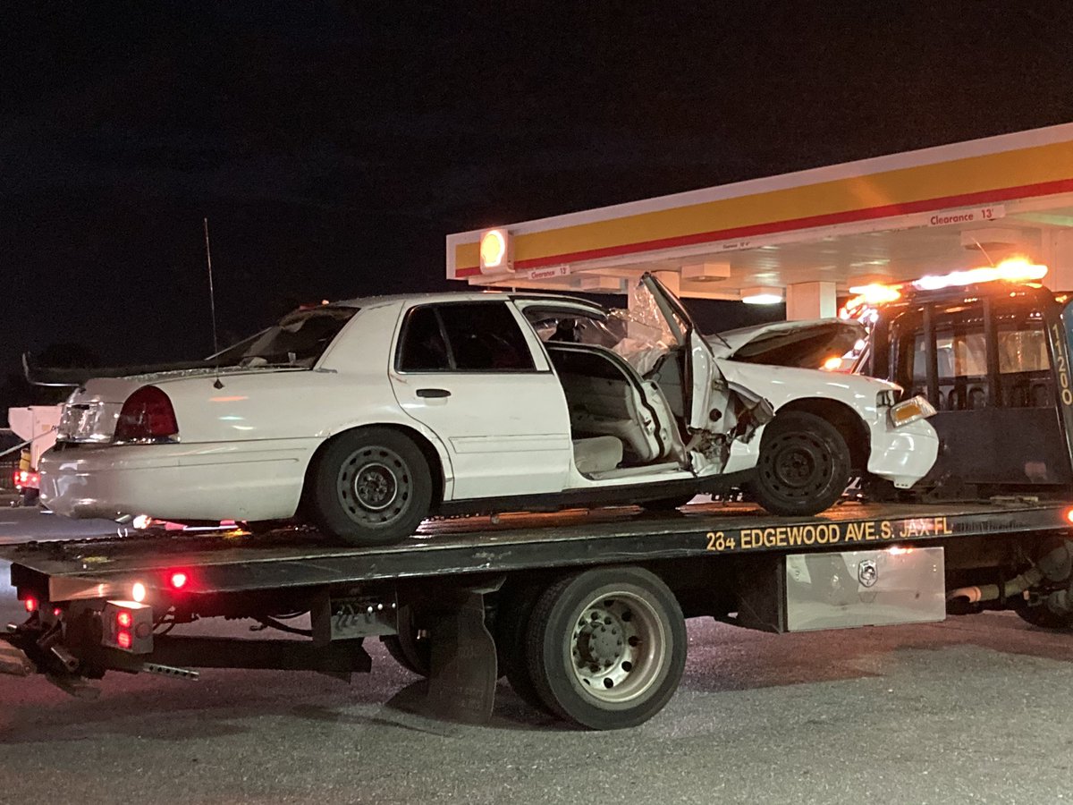 Union and Main st downtown- Box truck vs a Crown Victoria - no word on injuries - box truck ended up taking down the Shell sign and the traffic control box 