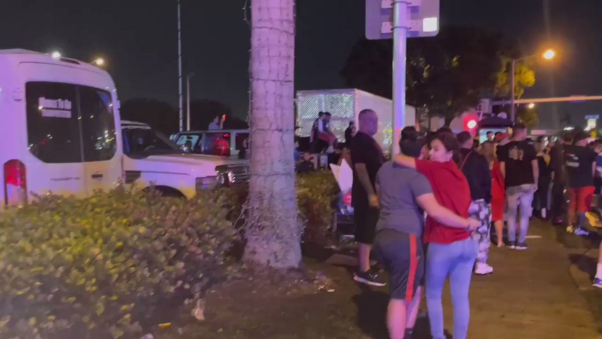 SOSCuba demonstrators now at the intersection of 103rd and 16th Ave after leaving Palmetto Expressway
