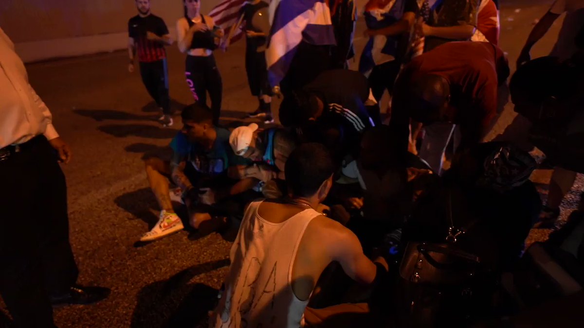 Protesters removed some of their own by force to avoid arrests and getting tear gassed earlier tonight. This likely prevented a worse outcome.