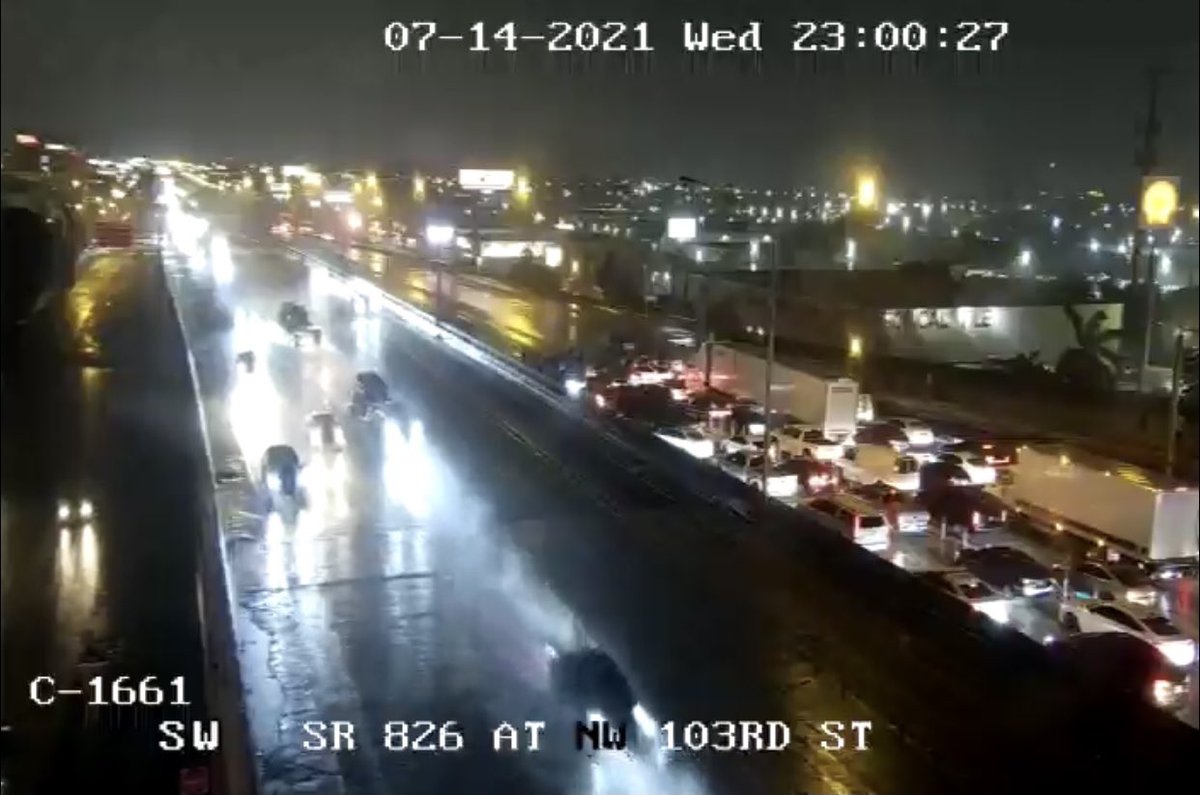 Protesters have shut down southbound Palmetto Expressway at NW 103rd St