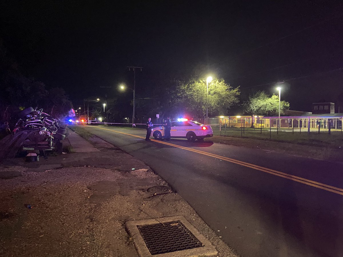 Heavy police presence at 45th & Moncrief. A witness tells he heard several gunshots and then saw two cars take off down the road