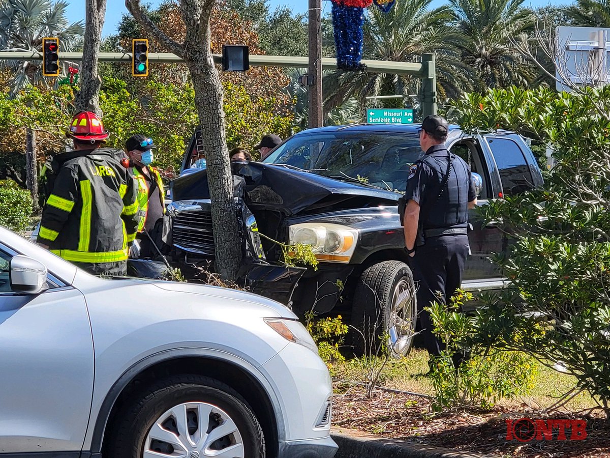 Largo: Pickup truck into tree westbound West Bay Dr just west of Missouri Avenue. Curb lane blocked