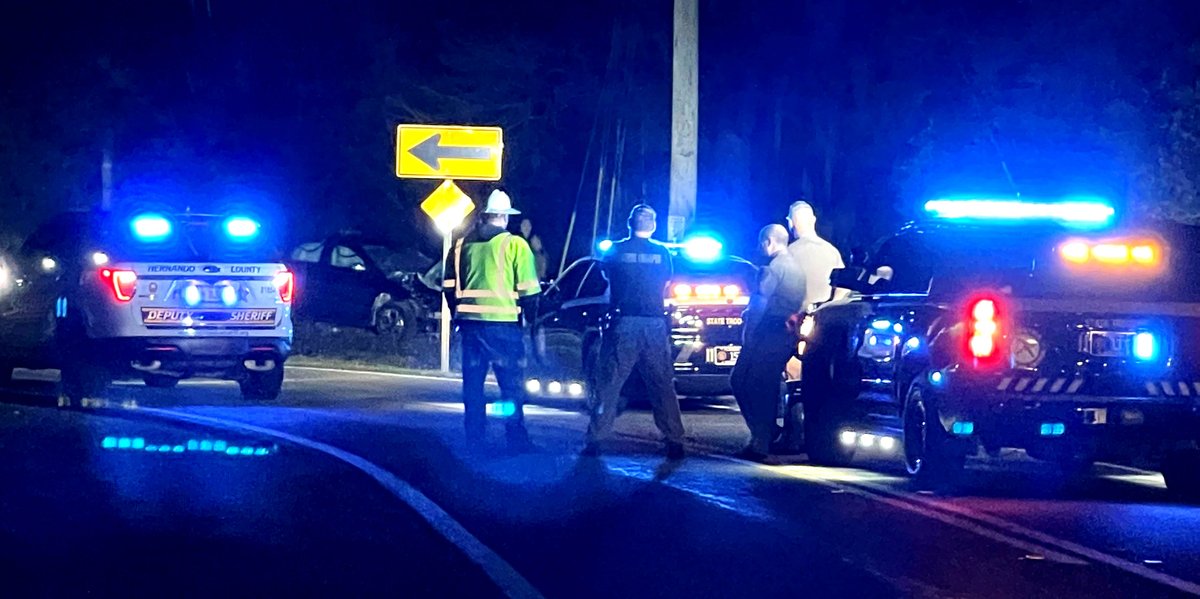 Scene of an accident involving a fatality on Dan Brown Hill Road in Brooksville (Hernando County). Roadblock reported, travel with caution in the area.