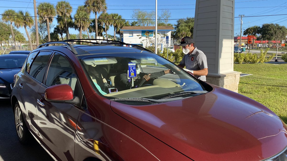 @CityofCocoa Fire and @cocoapolice are passing out free at-home COVID19 tests at two drive-thru events. Dep. Fire Chief Byrd says the 1st car was out here at 6:45 am.  The sites at 419 Washington Ave & 2005 Michigan Ave run till 3:30 (or till out).  News13Brevard