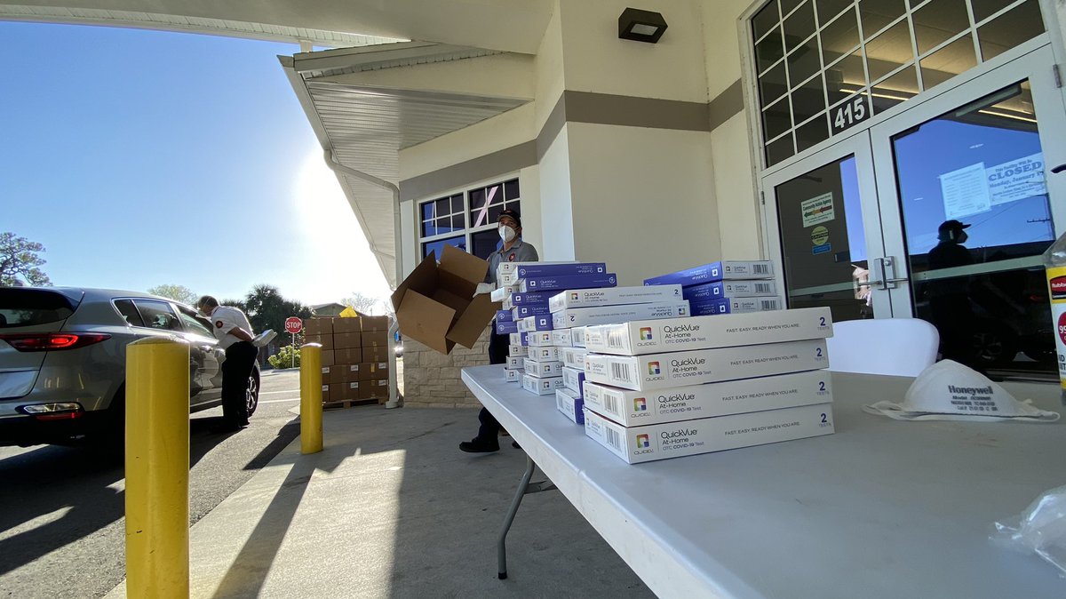 @CityofCocoa Fire and @cocoapolice are passing out free at-home COVID19 tests at two drive-thru events. Dep. Fire Chief Byrd says the 1st car was out here at 6:45 am.  The sites at 419 Washington Ave & 2005 Michigan Ave run till 3:30 (or till out).  News13Brevard