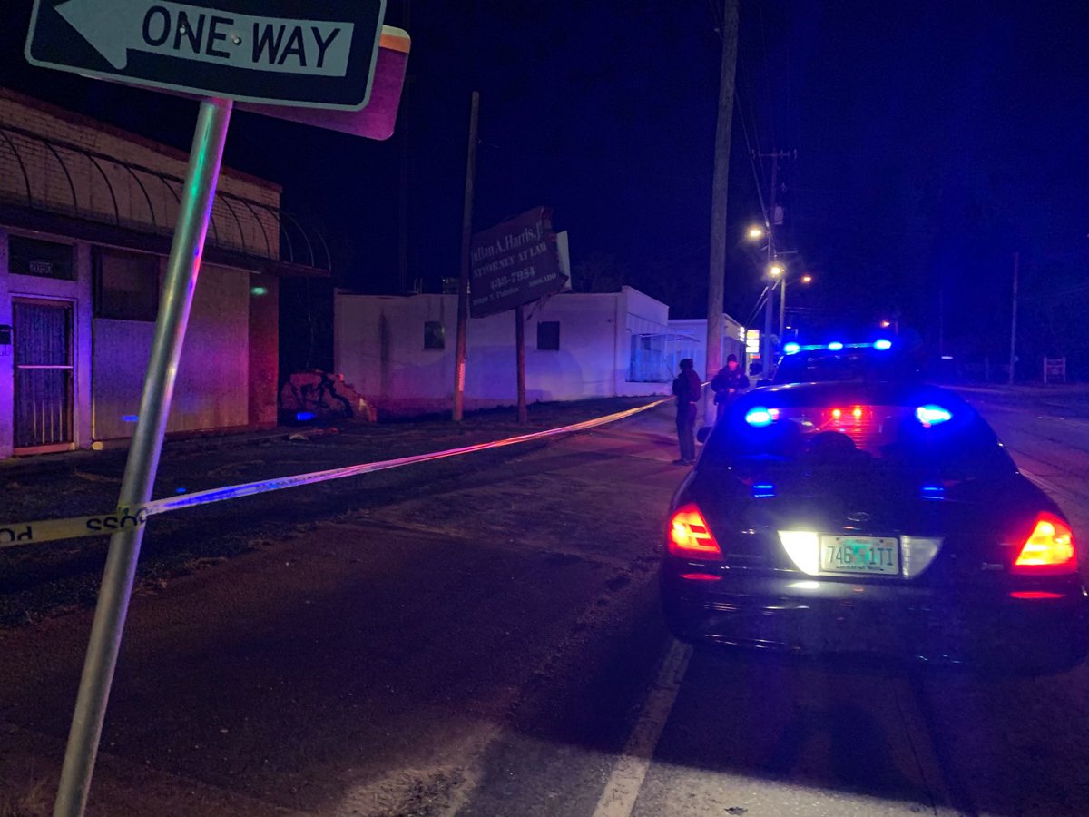 @PensacolaPolice are investigating a homicide on the corner of N. Palafox and West Jordan St. Police say one homeless person is dead and 2 other people were sent to the hospital.Police are questioning witnesses and those involved