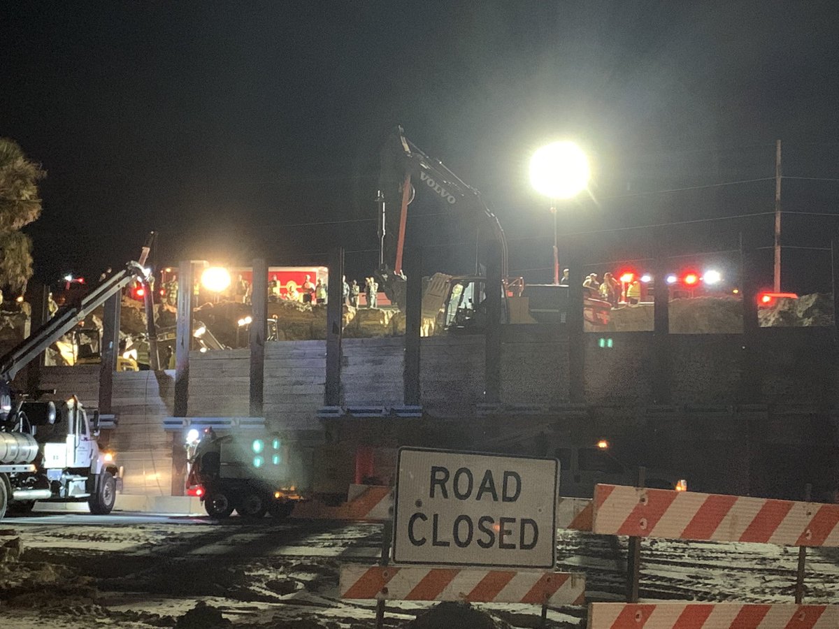 Scary scene in Lake County where a recovery mission is happening for a construction worker who is under an area where a part of a cave-in at a bridge. This is 27/441 in Lady Lake