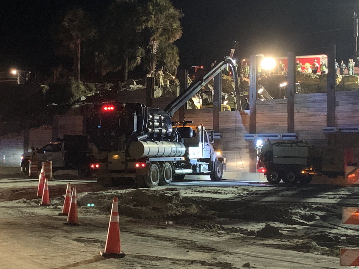 Scary scene in Lake County where a recovery mission is happening for a construction worker who is under an area where a part of a cave-in at a bridge. This is 27/441 in Lady Lake