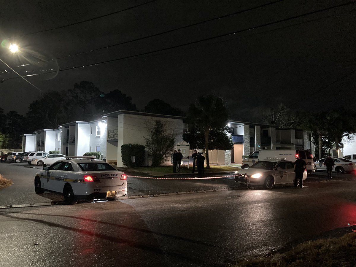 SHOOTING - @JSOPIO  says around 10pm a man in his late teens was walking to a car at the Forrest Apts when he was struck in the leg by a single bullet - he was then driven to a family members who then took  him to a local hospital with NLT injuries