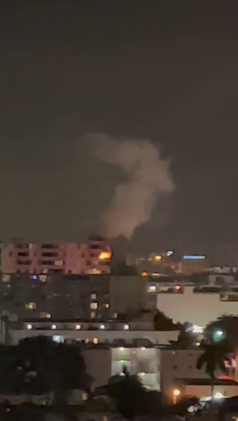 Overnight fire at a Miami Beach apartment complex at the corner of Lincoln and West Ave. Flames and smoke seen from miles away.