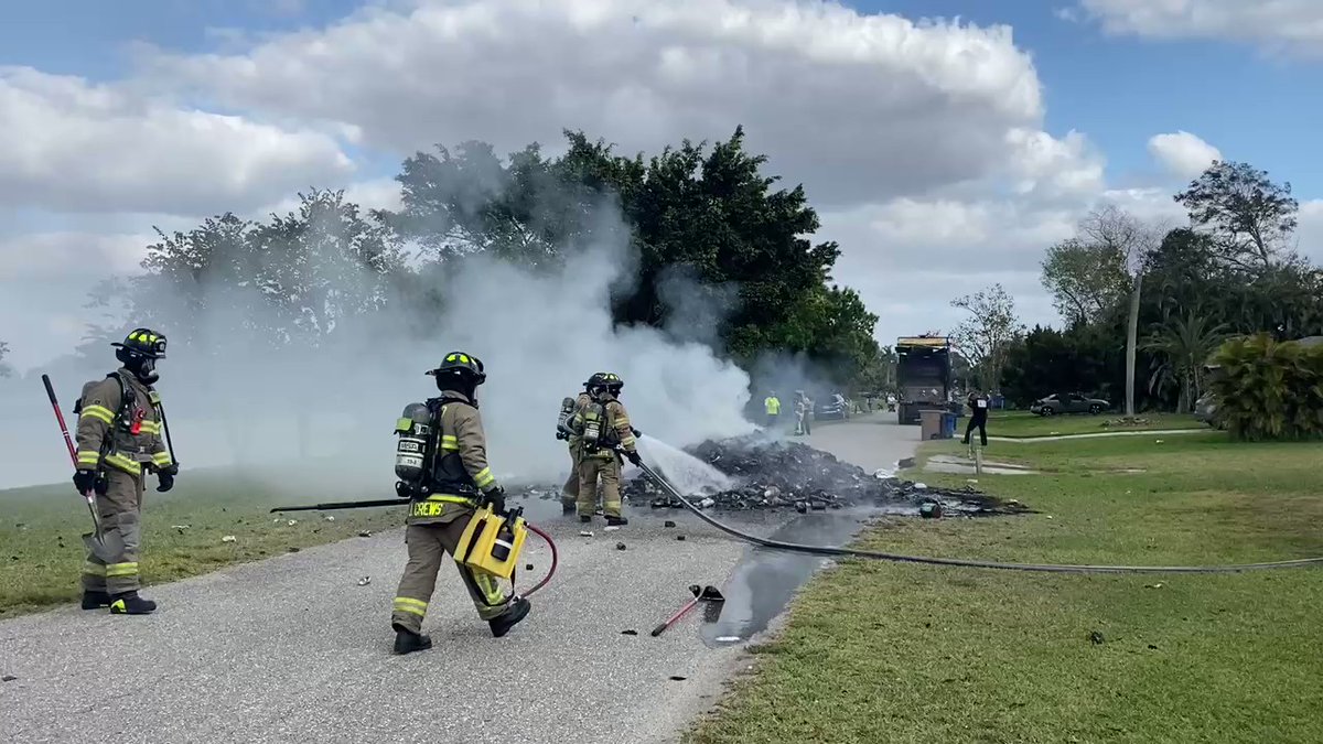 700 Block of Monet St A garbage truck has dumped its contents onto the roadway after they caught fire