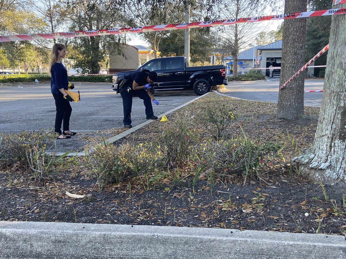 JSO says there was a shooting in this parking lot next to Publix off Duval Station Road. Working to learn more about the victim and suspect