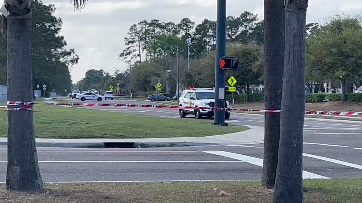 The fire trucks have left the scene but several JSO officers are still here at Starratt and Venice where there was a confirmed shooting with one death