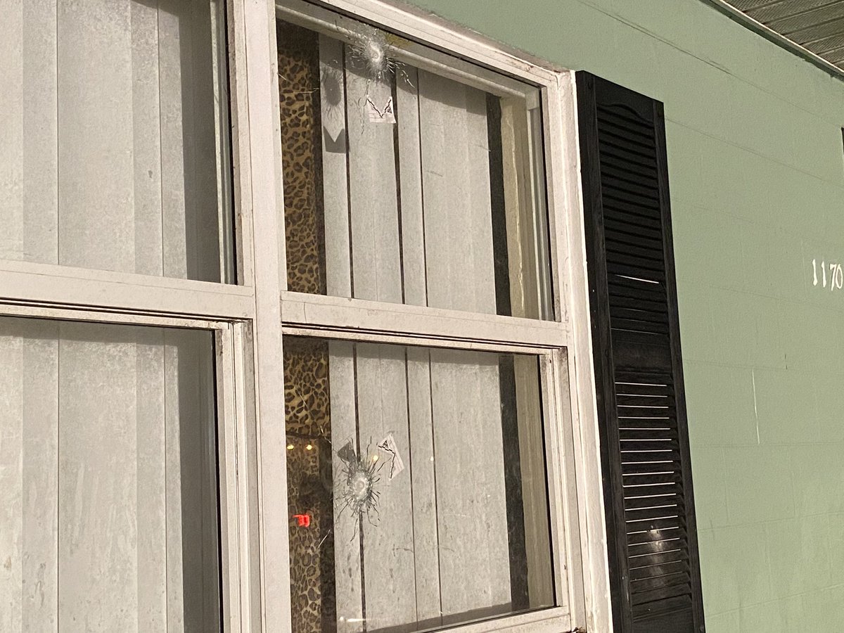 Terrifying scene overnight in Titusville.  Two people were rushed to the hospital with life-threatening injuries after a duplex was riddled with bullets.  