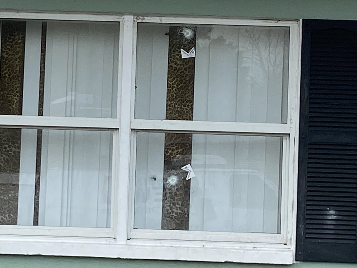 A shooting at this home on 3rd avenue in Titusville sent 2 ppl to the hospital and left dozens of bullet holes in the walls, windows and cars parked here