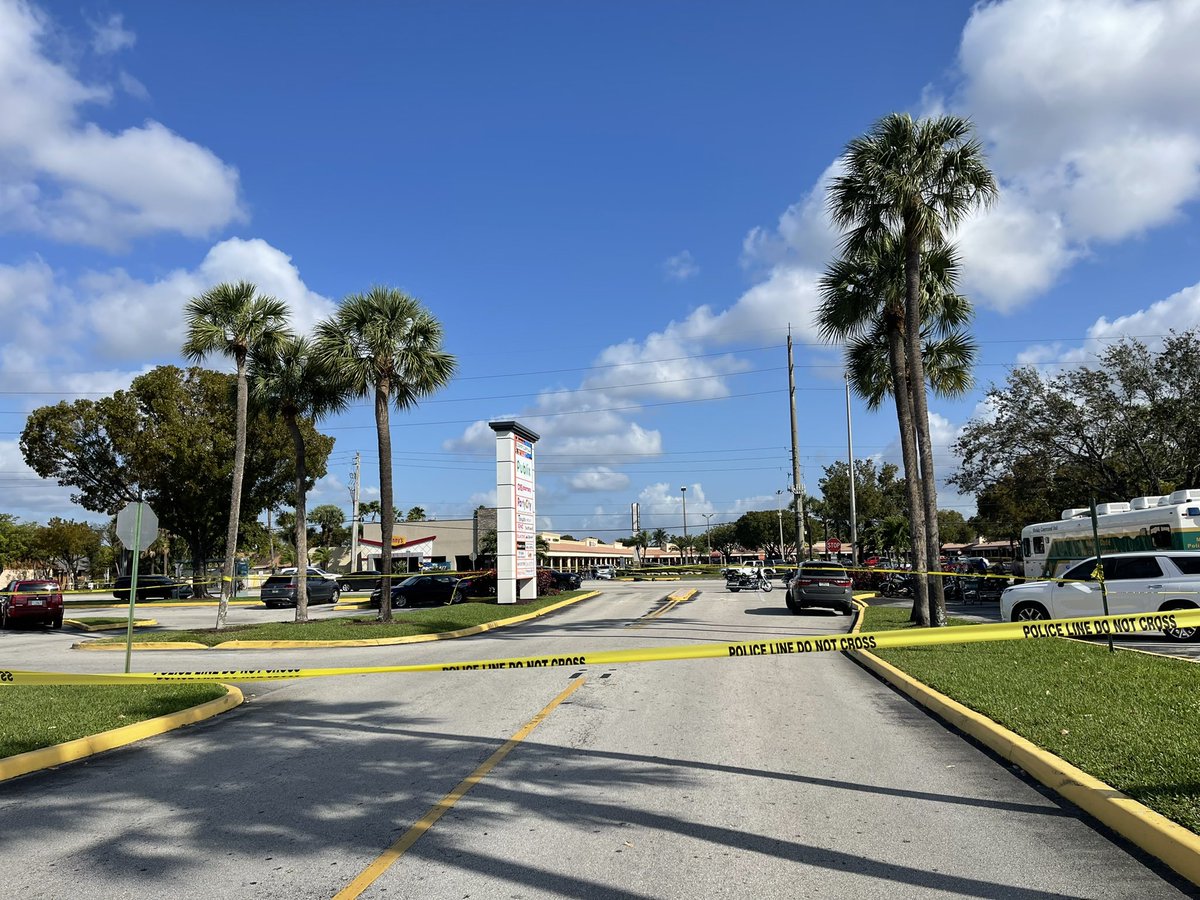 @MiamiDadePD on scene of a police involved shooting near Miami Gardens Drive & NW 67th Avenue. One person transported to the hospital.  