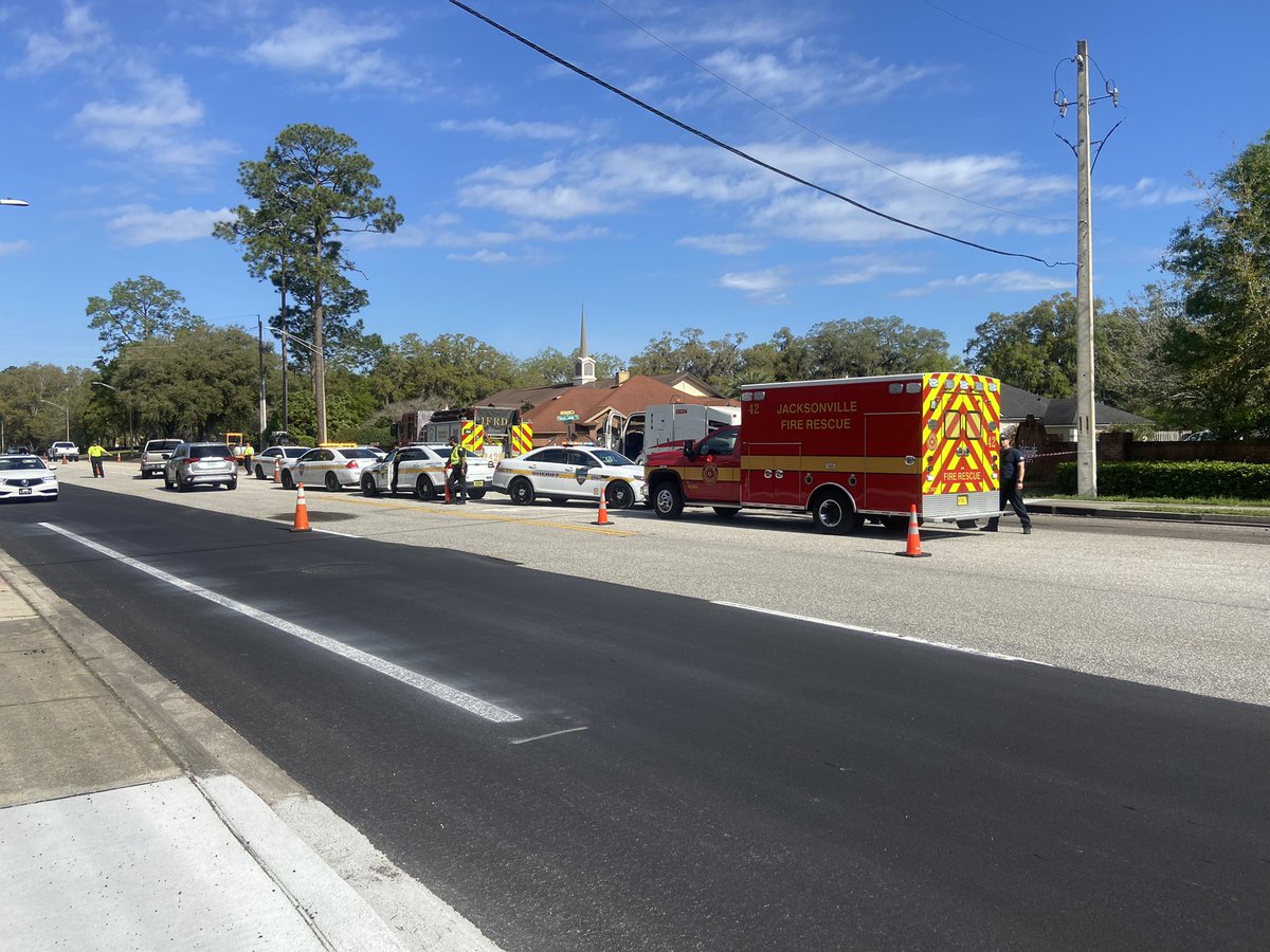 A person is dead after a crash on Old St. Augustine Rd and Princess Labeth Ct. JFRD says the person was hit by a truck.