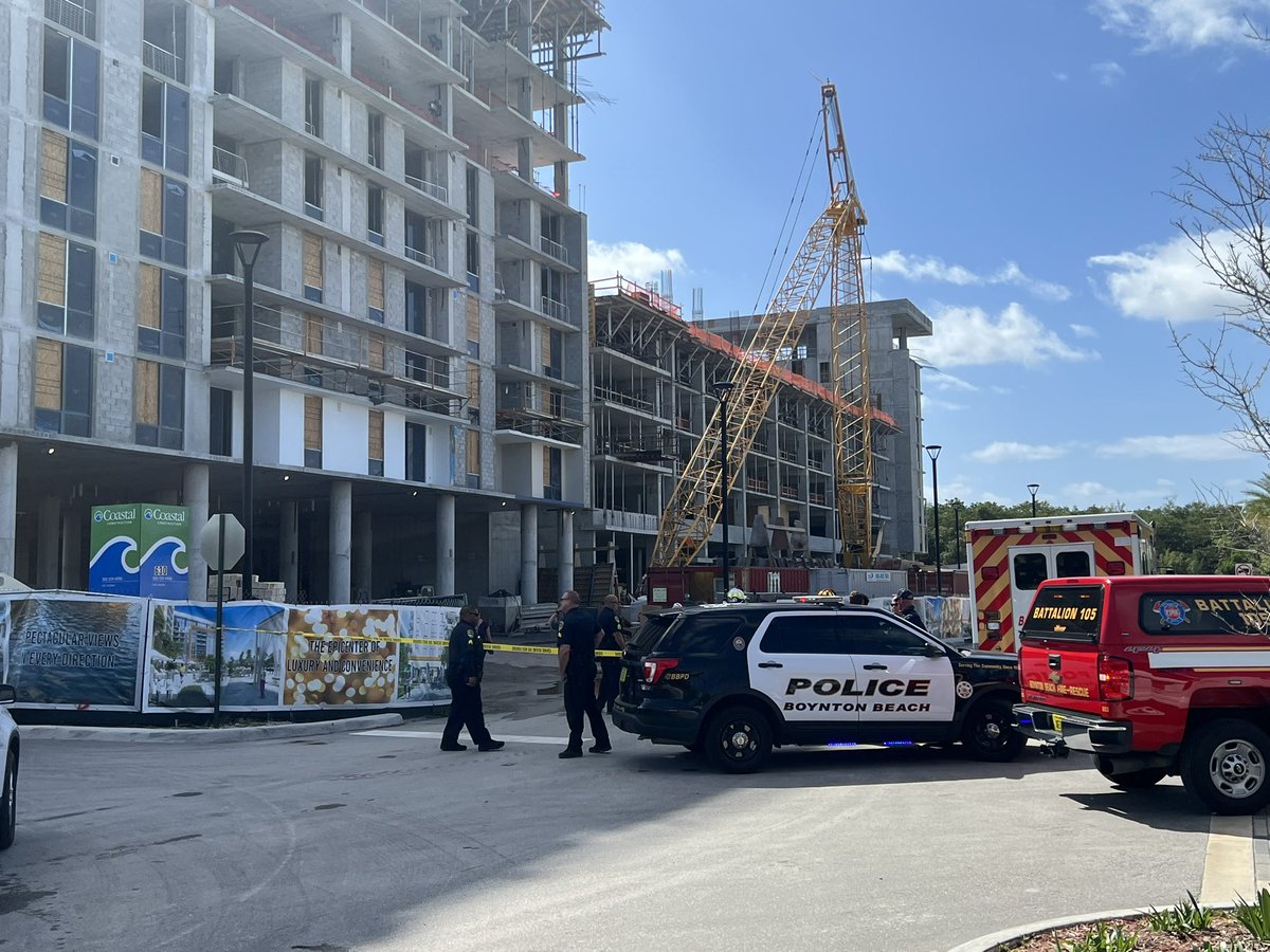 two people are dead after a crane accident at a construction site at the Riverwalk Plaza in Boynton Beach. 