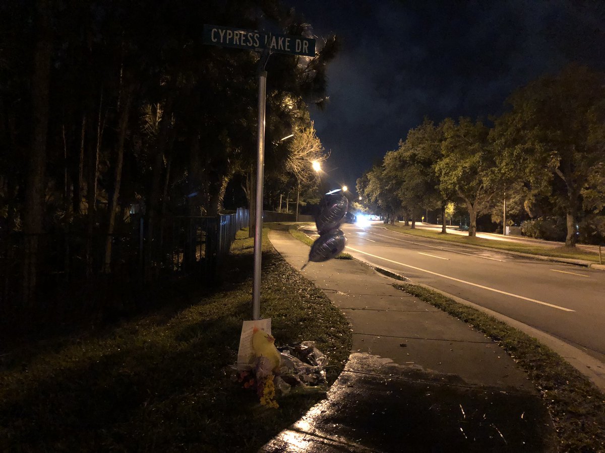 This morning balloons & flowers have been placed at the intersection of Crestwood Blvd. &amp; Cypress Lake Dr. in Royal Palm Beach, where one of the 4 students hit by a car at a bus stop has died. Local leaders are now looking at what changes that need to be made.