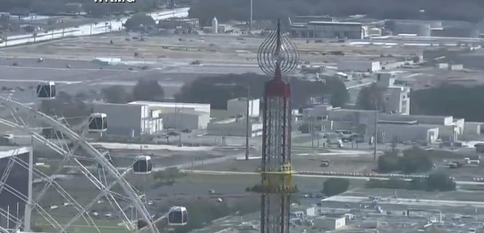 Aerial view of the ride a 14-year-old boy fell from and died late last night in Florida