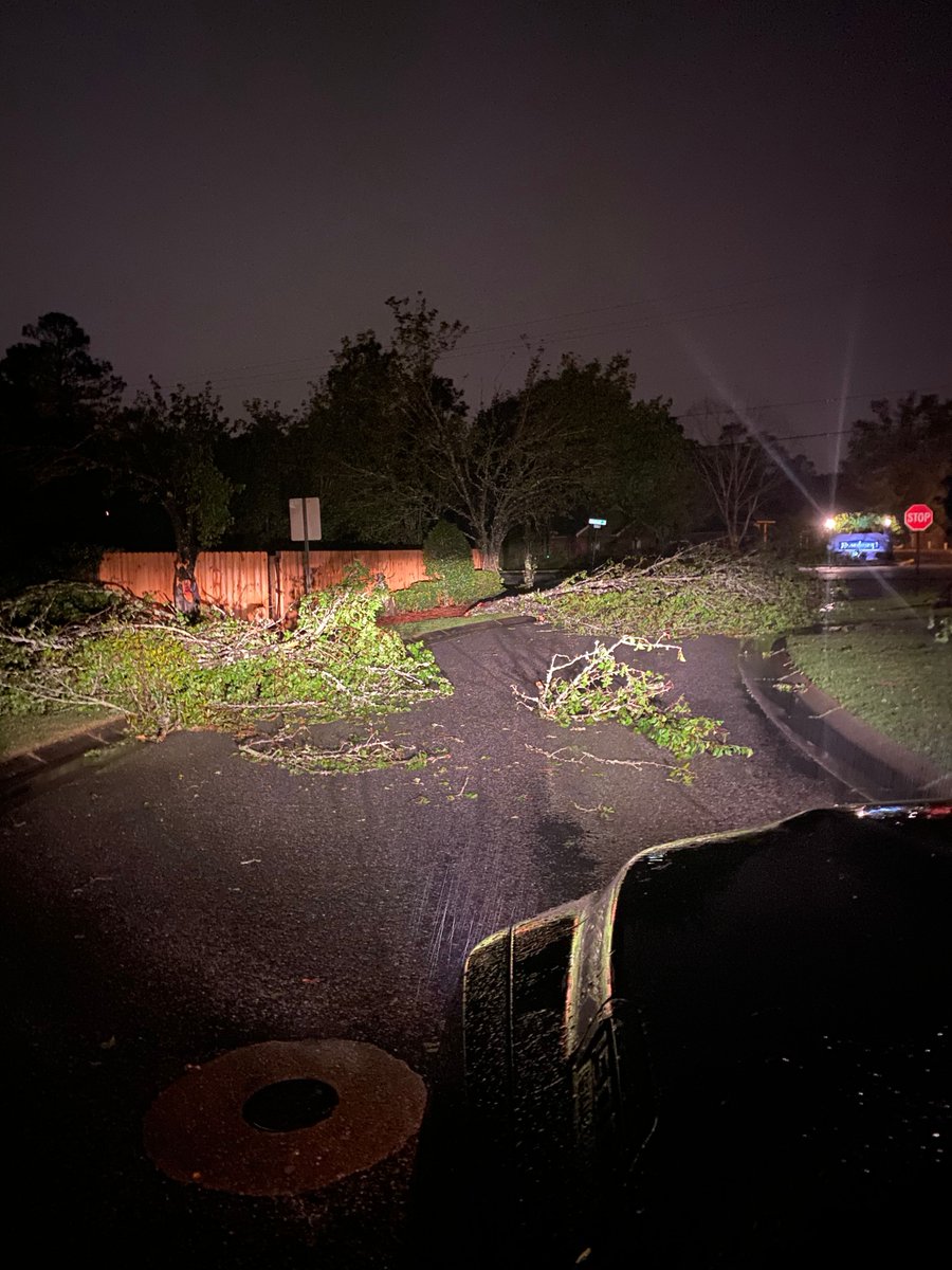 Damage from Cantonment, FL in Escambia County and damage across the county line in Pace (Santa Rosa County)   A lot of trees down, hearing about outages in Santa Rosa County