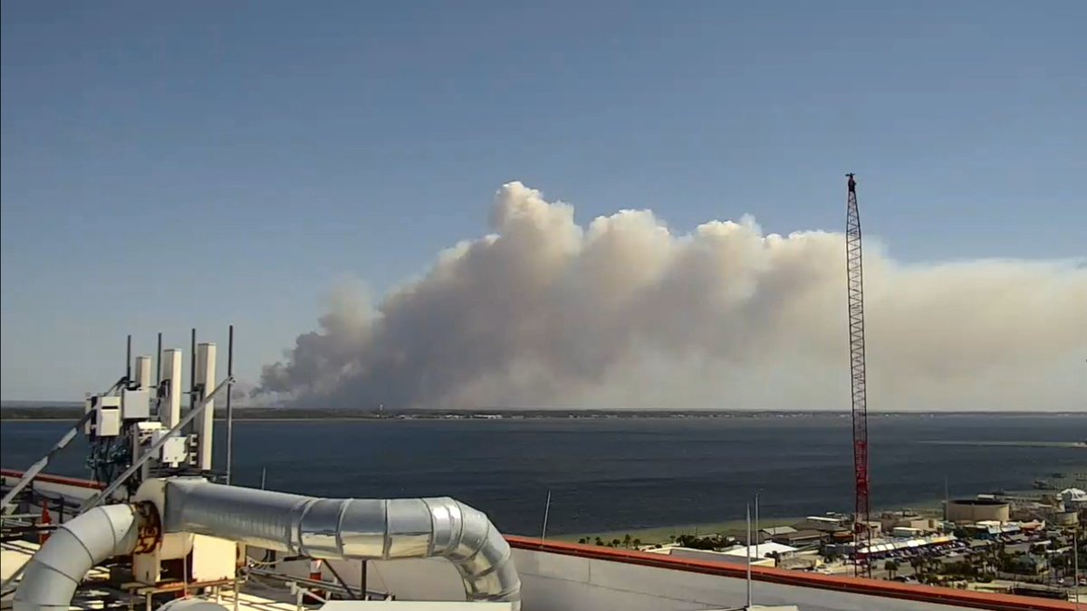 There is a prescribed burn covering 2,045 acres happening now on the southeast portion of Garcon Point in Santa Rosa County. The smoke is visible from our Pensacola Beach camera. Those in southern Santa Rosa County could see some smokey conditions