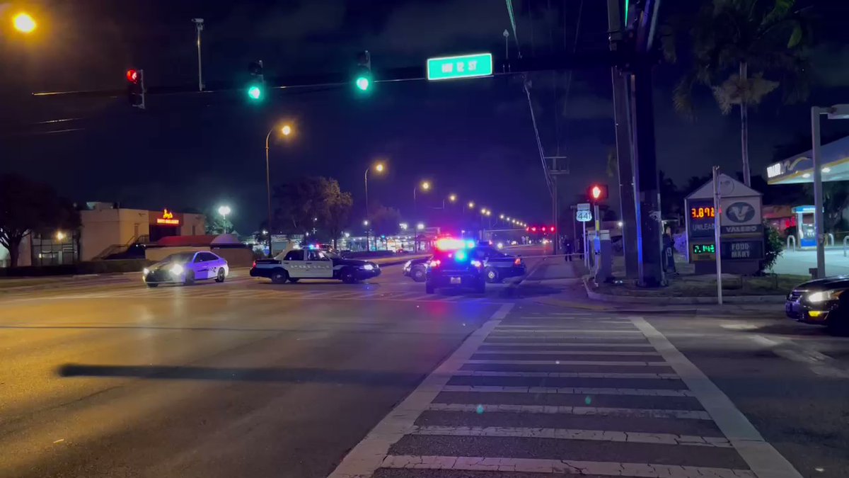 A woman is dead after being hit by a car in Lauderhill overnight. Driver of car fled the scene. All NB lanes on SR-7 are now closed at NW 12th St. as police investigate. Traffic homicide investigators on the way.