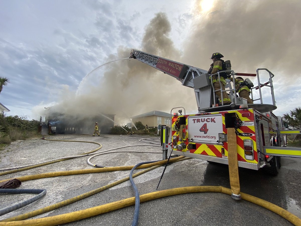 The fire has been knocked down and overhaul is still underway. Destin Fire responded as part of the second alarm.  One person was treated for smoke inhalation but did not require transport to the hospital.  The cause of the fire is under investigation