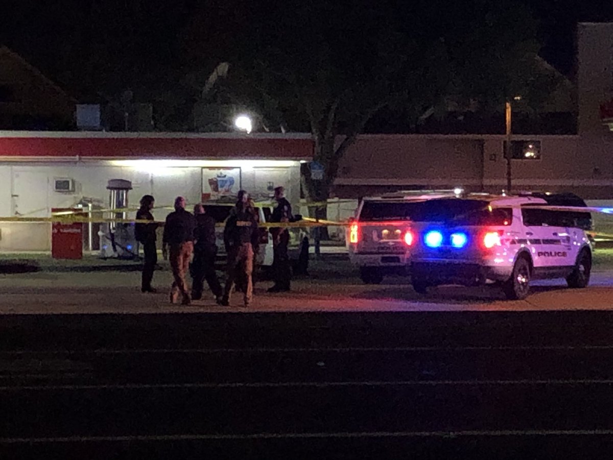 Police say a Pinellas Park Police officer is in stable condition in the hospital after an exchange of gunfire at this Circle K at the intersection of Ulmerton Road and 49th St. North.