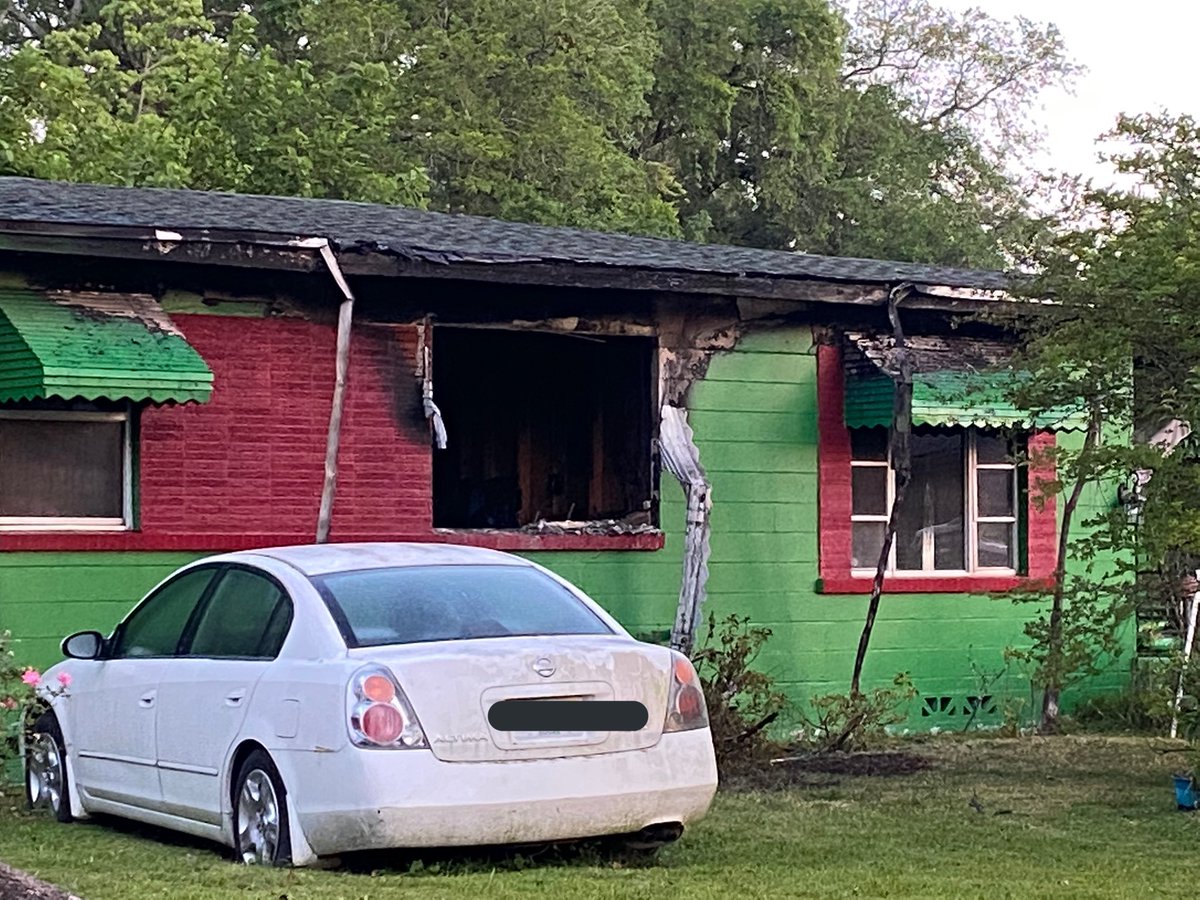 Here's a look at the home now that it's light out.   Fire Marshal is on scene