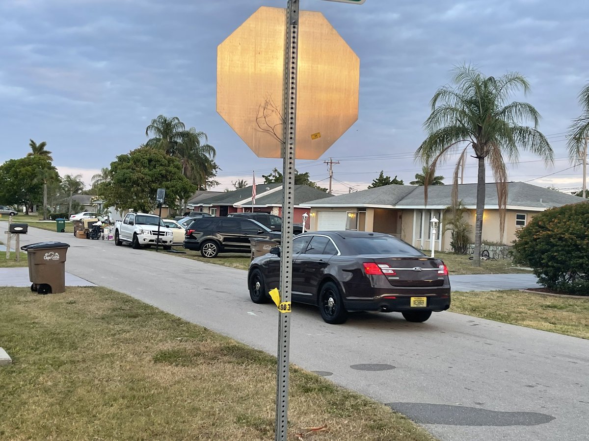 A resident at a home in the 1900 block of SE Van Loon Terrace in Cape Coral looks over bullet holes after an early morning shooting incident at the home. Cape Coral police wrapped up their on-scene investigation shortly before 7am