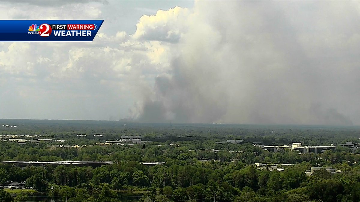Fire here right on the Orange and Seminole county line. The smoke is blowing into areas like Heathrow and as far east as Lake Mary