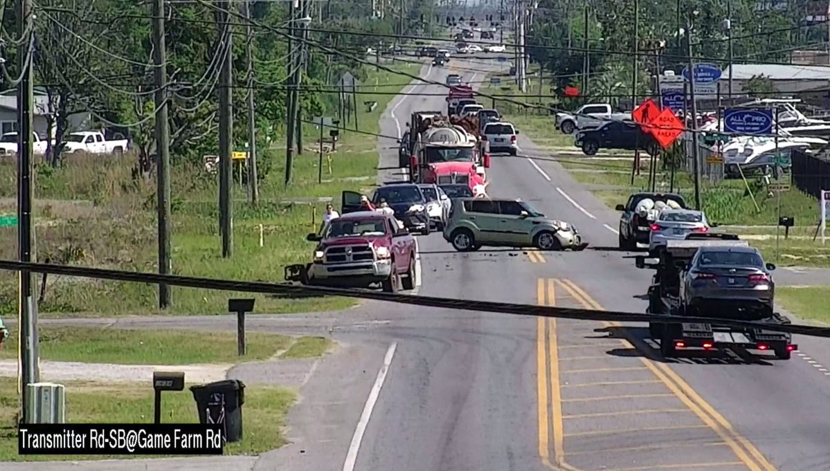 Motor vehicle accident on Transmitter Rd @ Orlando Rd. Southbound lane is blocked. Emergency personnel on scene. Use caution