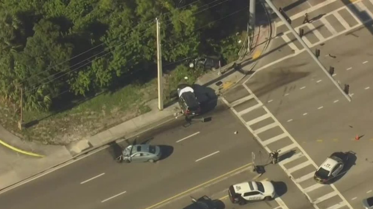 Fatal multi-car crash in Boynton Beach. At least one person is dead